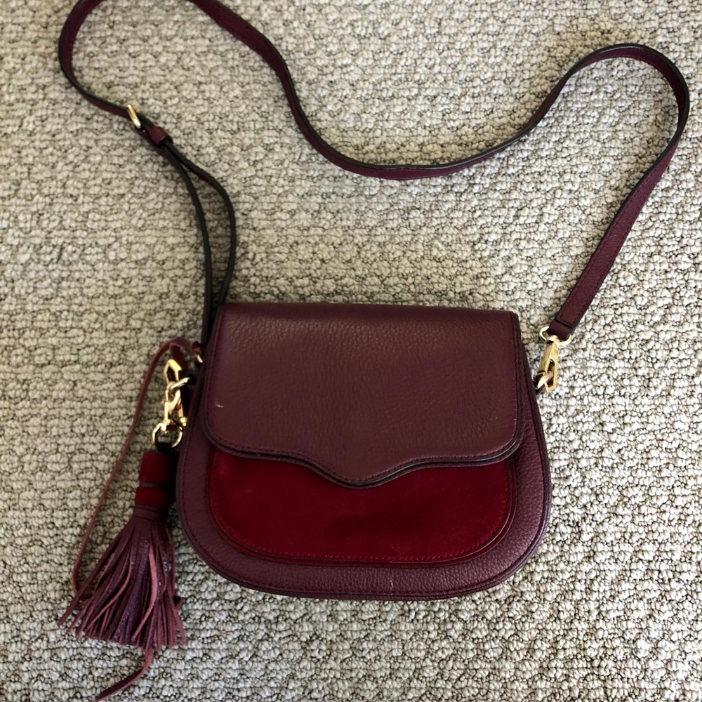 Rebecca Minkoff Suede/Leather Burgundy Crossbody